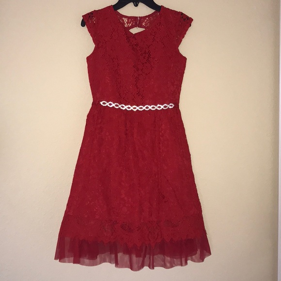 RED LACE GIRLS DRESS